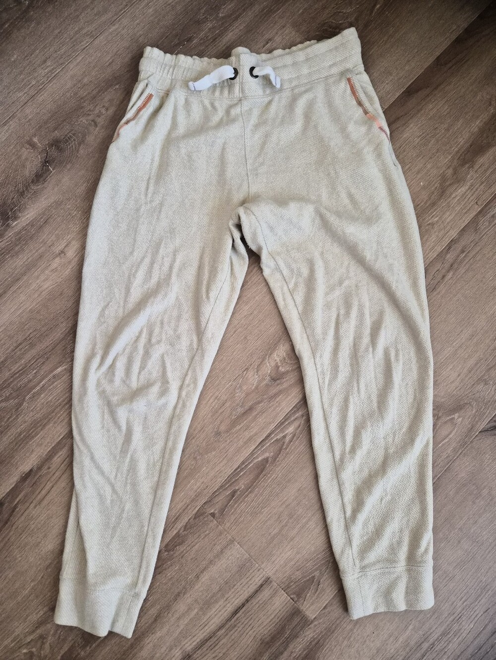 Faherty Cream Waffle-Knit Lounge Pants Medium